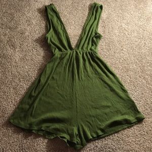 plunge neck romper